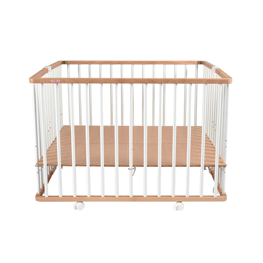 Parque plegable evolutivo Gaby color blanco/madera natural 