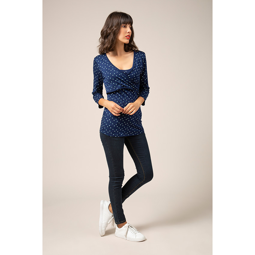 Camiseta de embarazo y lactancia con estampado gráfico integral 