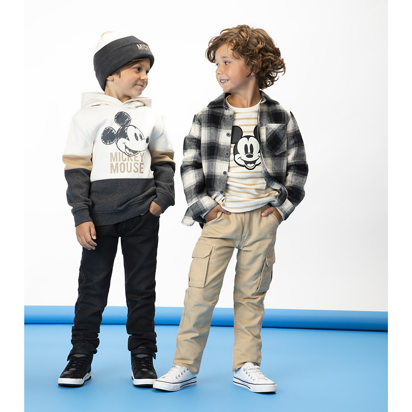 Gorro en tejido de punto con parche  bordado de Mickey Disney para niño 