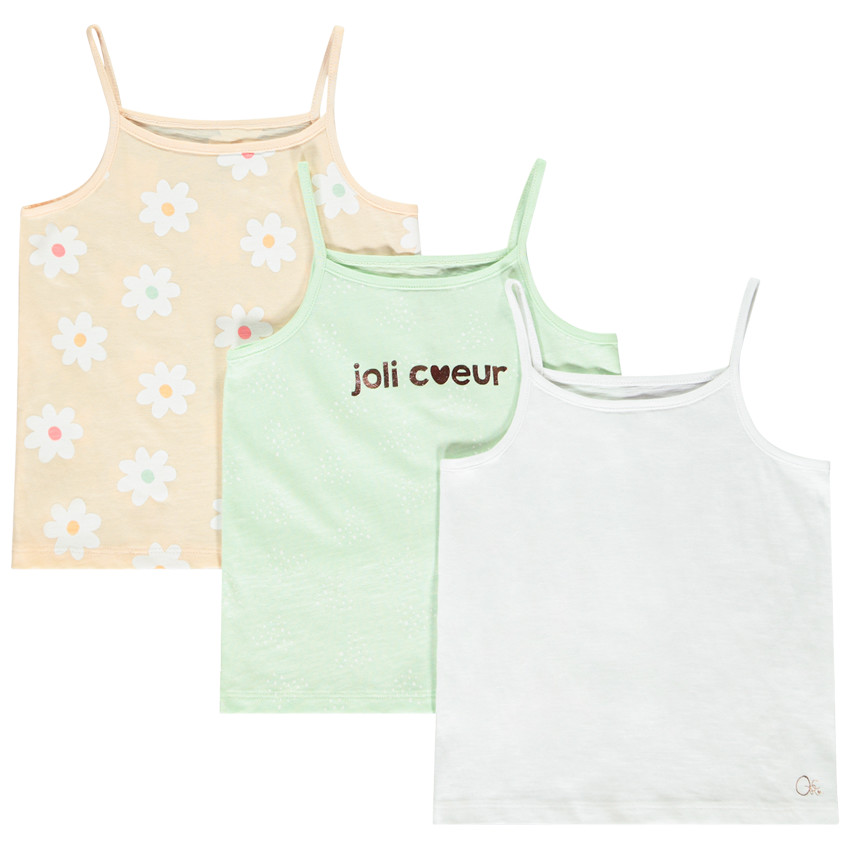 Lote de 3 camisetas sin mangas fantasía para niña 
