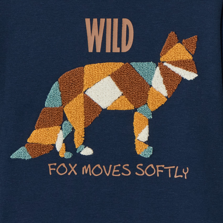 Sudadera de molleton con bordado efecto rizo para niño 