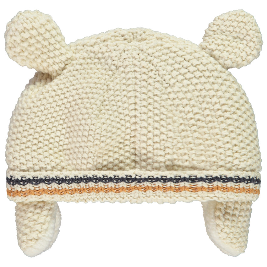 Gorro de punto sherpa con orejas 3D y bordados para bebé niño 