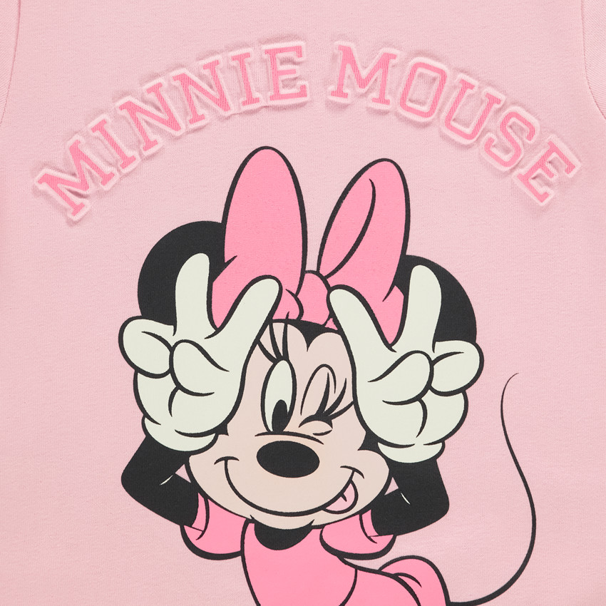 Sudadera de felpa oversize con estampado en relieve de Minnie Disney para niña 