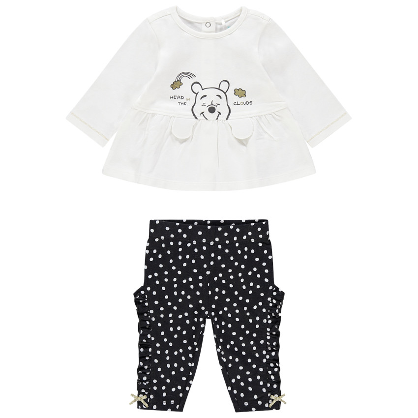 Ensemble avec tunique print Winnie Disney et pantalon à pois 
