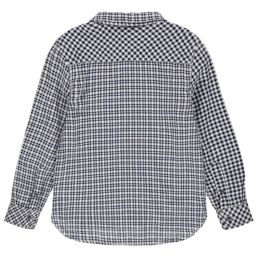 Camisa de manga larga de cuadros de vichy y bolsillo  Additional Camisa de manga larga de cuadros de vichy y bolsillo