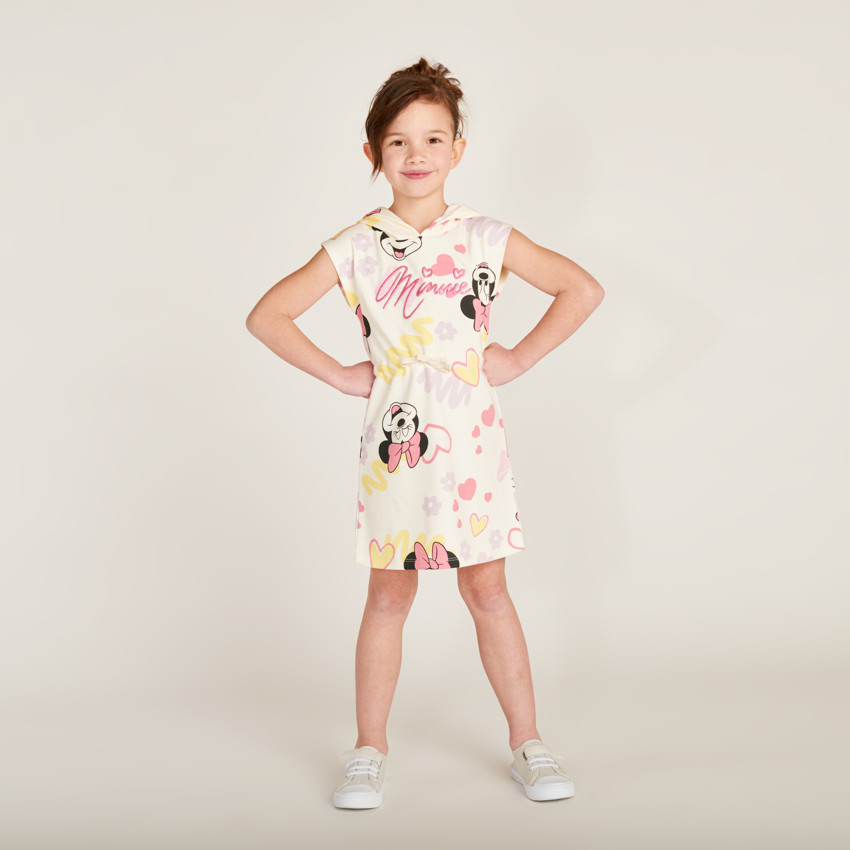 Vestido de manga corta con capucha de Minnie Disney para niña 