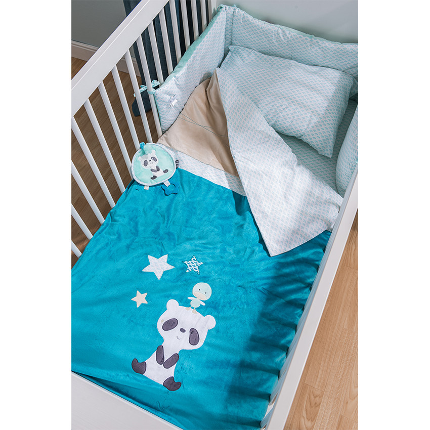 Juego de funda nórdica + funda de almohada con panda bordado - 140 x 100 cm  Additional Juego de funda nórdica + funda de almohada con panda bordado - 140 x 100 cm