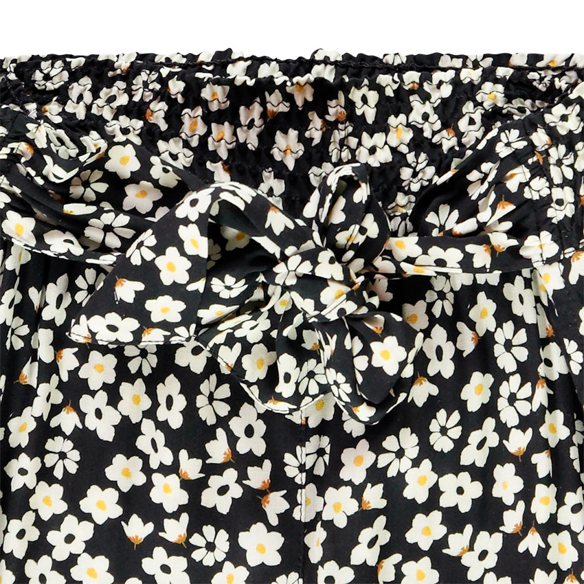 Pantalón palazzo fluido con estampado floral para niña 