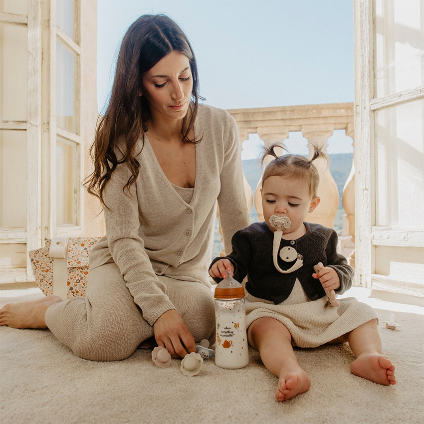 Biberón con tetina simétrica SX Pro L 360ml Wonderland Camel 