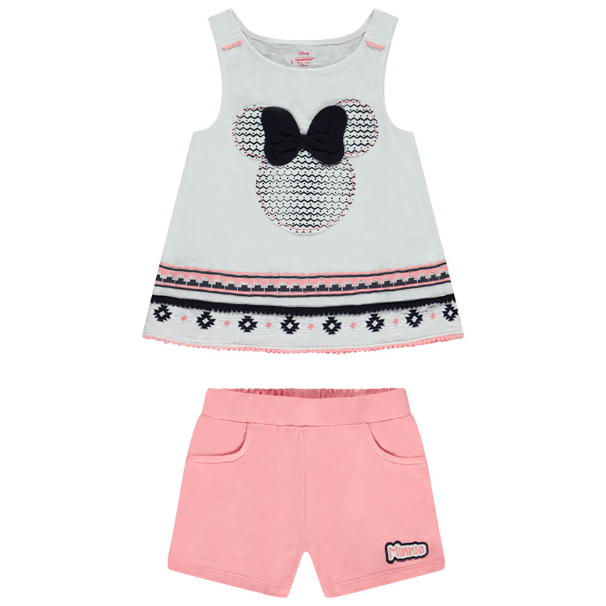 Conjunto de camiseta sin mangas con bordados de Minnie Disney y short para niña  Additional Conjunto de camiseta sin mangas con bordados de Minnie Disney y short para niña