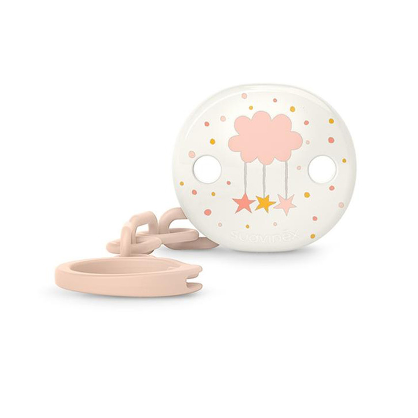 Sujetachupetes broche con pinza Dreams rosa 