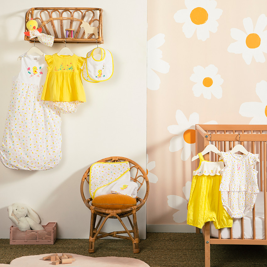 Combinaison courte imprimé poussins pour bébé fille  Additional Combinaison courte imprimé poussins pour bébé fille