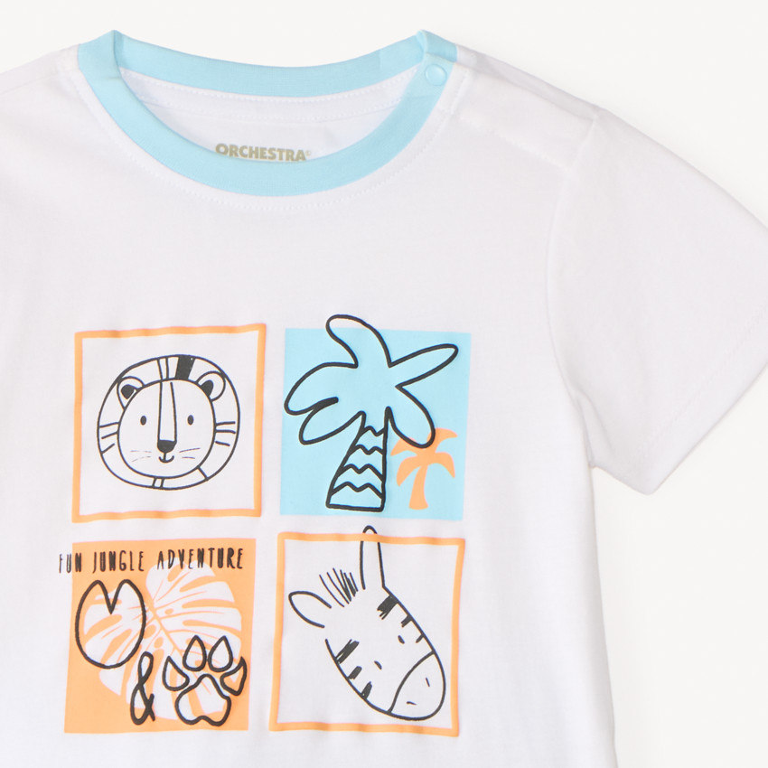 Conjunto de 2 piezas: camiseta de manga corta + pantalón corto de safari para bebé niño. 