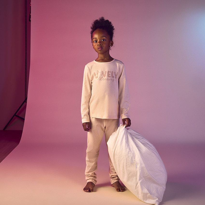 Conjunto de pijama de punto estampado para niña 