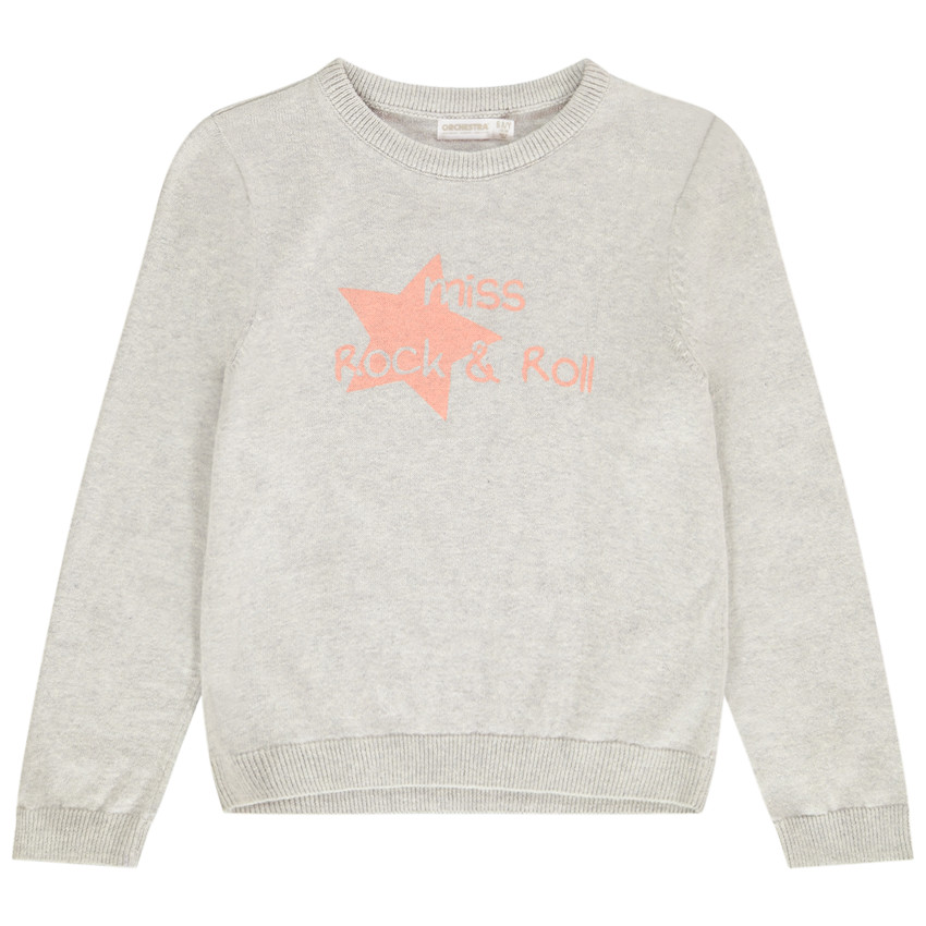 Pull uni printé Miss rock & roll pour fille Main Pull uni printé Miss rock & roll pour fille