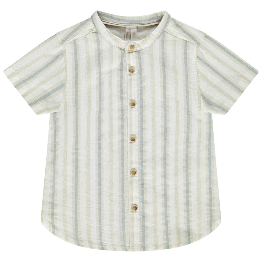Camisa de manga corta y cuello mao a rayas para bebé niño  Additional Camisa de manga corta y cuello mao a rayas para bebé niño