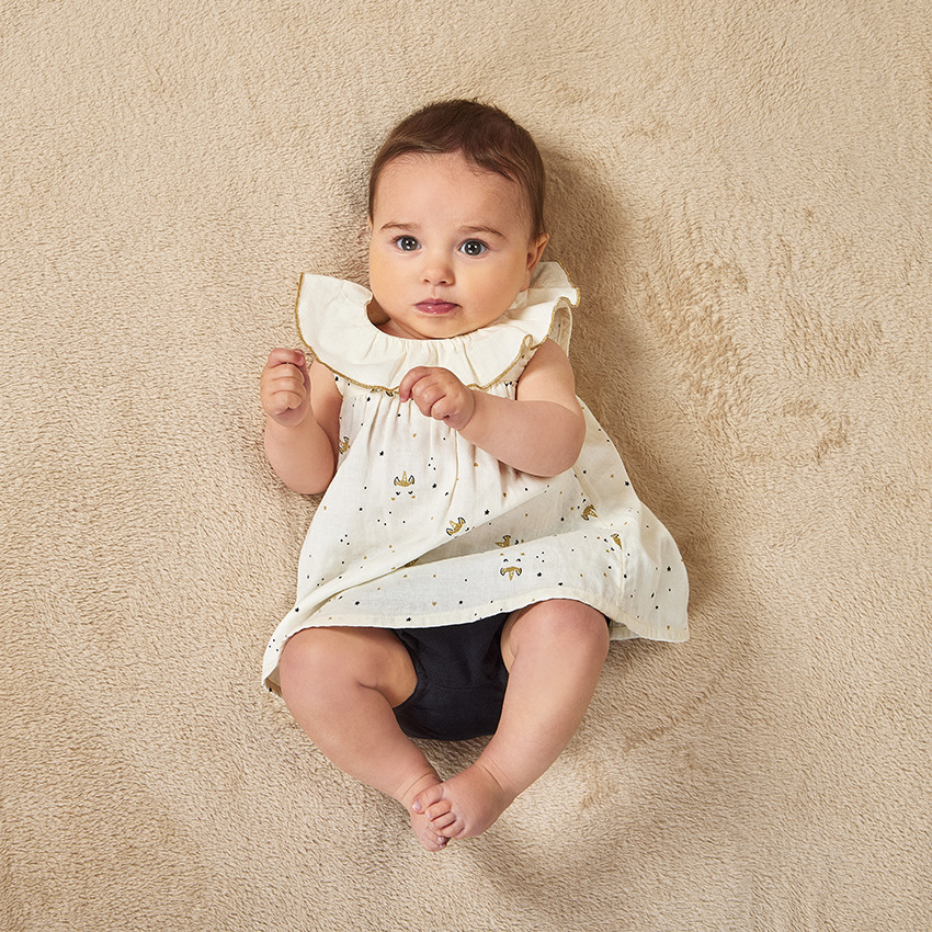Conjunto de 2 piezas con vestido estampado de unicornios para bebé niña 