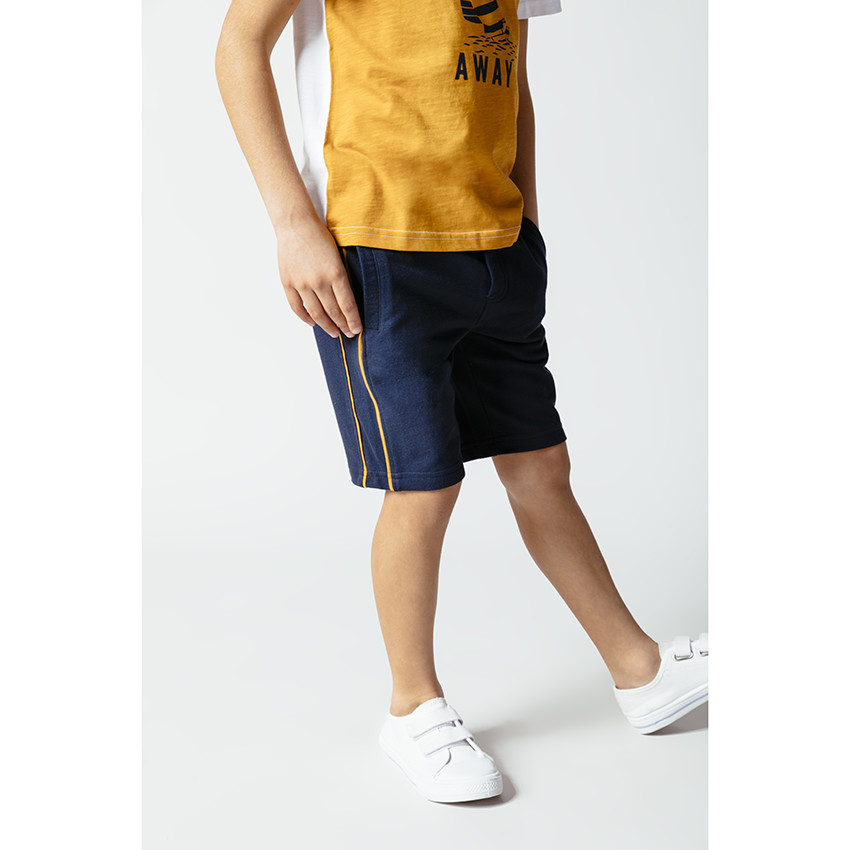 Conjunto camiseta manga corta print barco y bermudas 