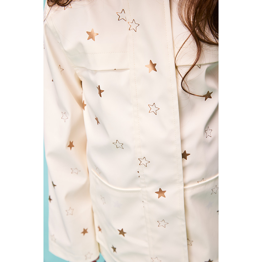 Parka goma con capucha forrada de jersey y estampado de estrellas para niña  Additional Parka goma con capucha forrada de jersey y estampado de estrellas para niña