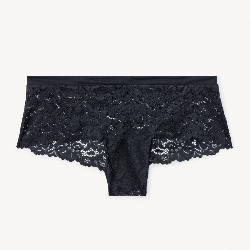 Shorty de encaje liso para mujer 