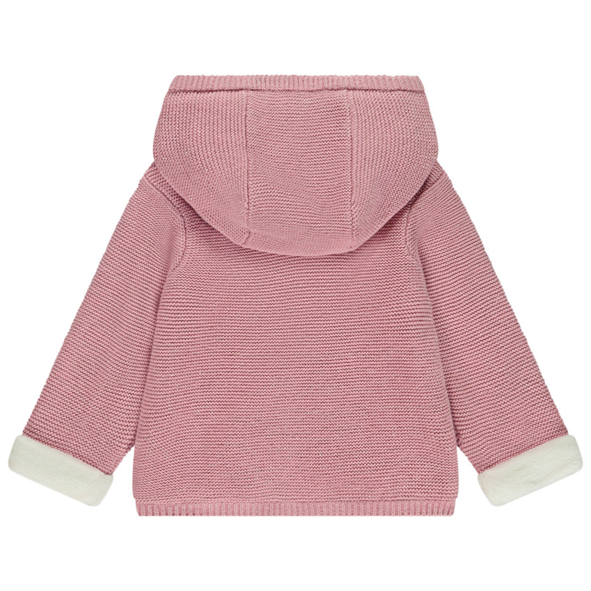 Chaqueta de punto con bordado de corazón para bebé niña 