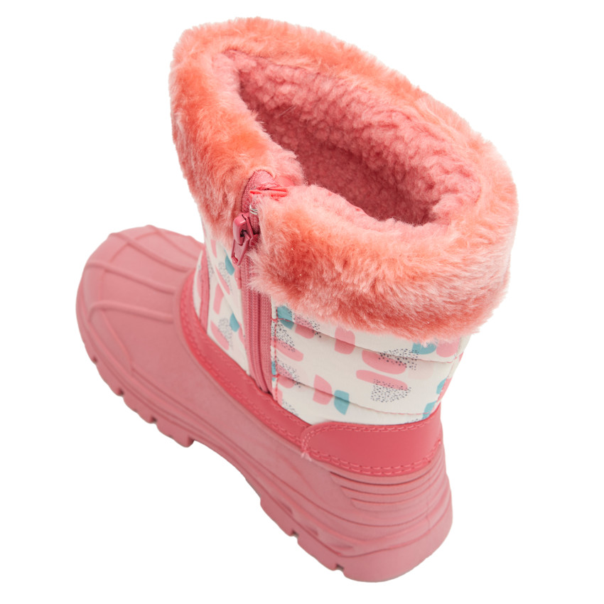 Botas de esquí con cremallera y estampado con pelo sintético para bebé niña 
