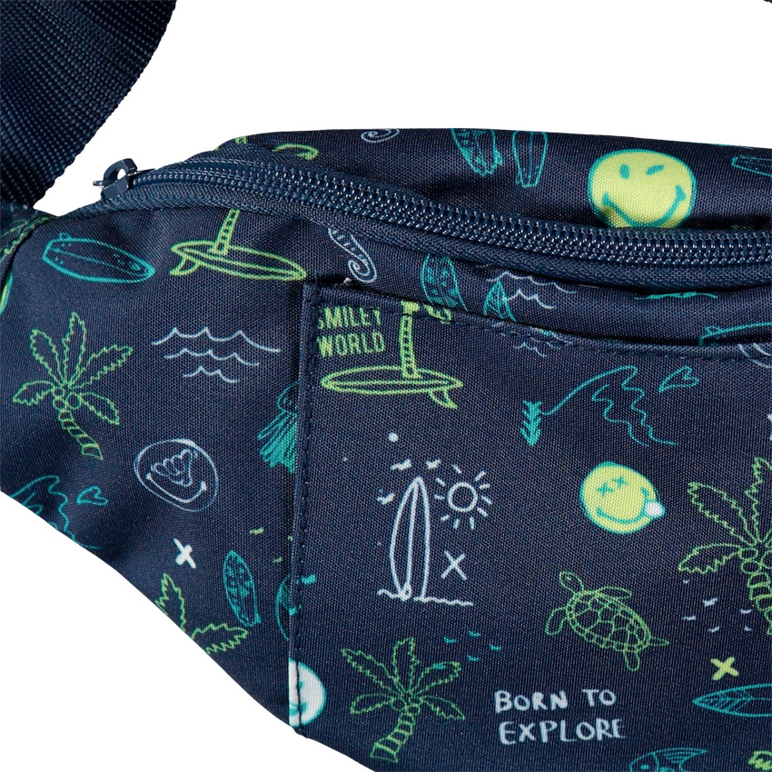 bolso banane estampado Smiley à bolsillos 