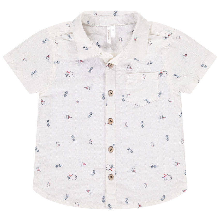 Camisa de manga corta con estampado marinero para bebé niño 