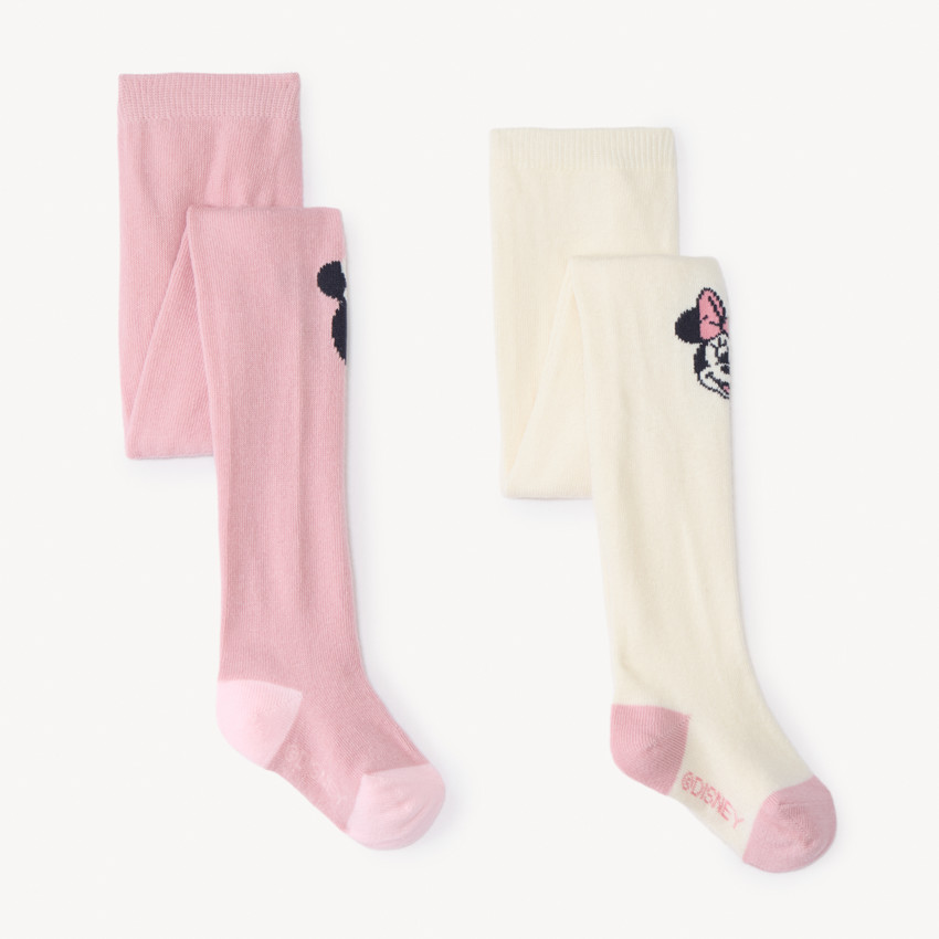 Lot de 2 collants épais Minnie Disney pour bébé fille  