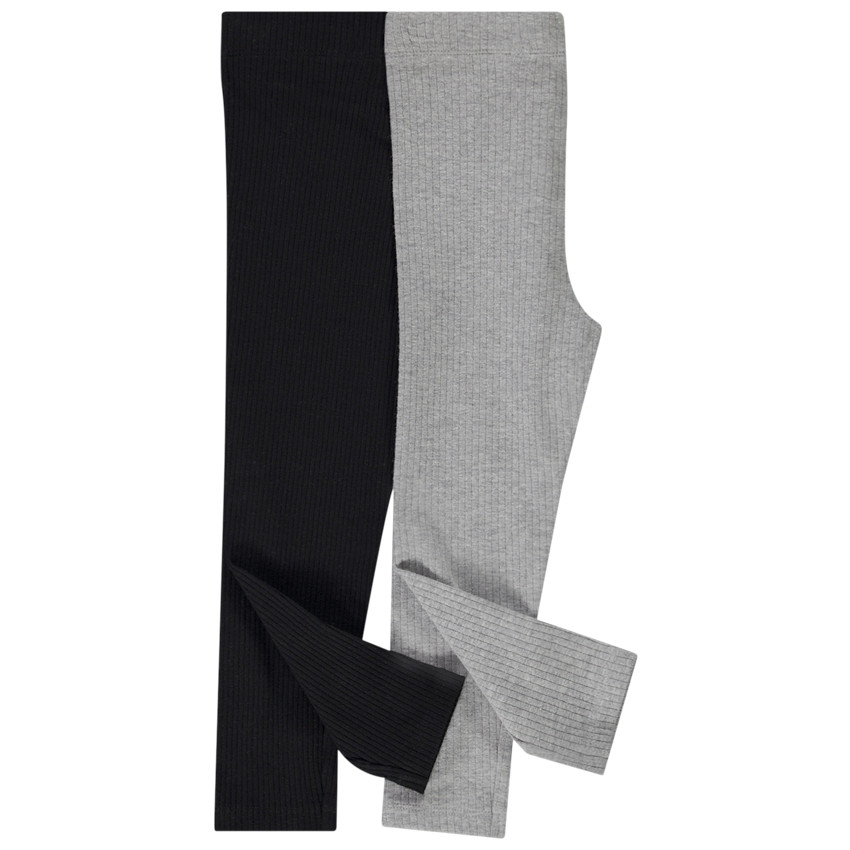 Lote de 2 calzoncillos de canalé lisos para bebé niña 