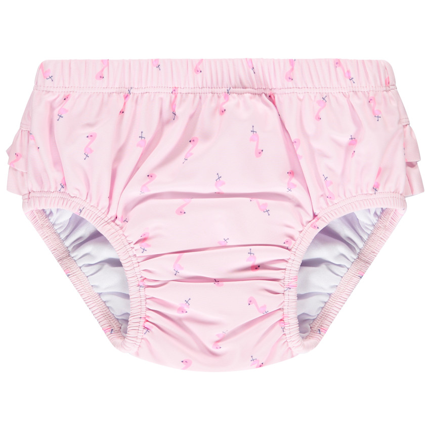Culotte de baño de capa impresa con volantes para niña 