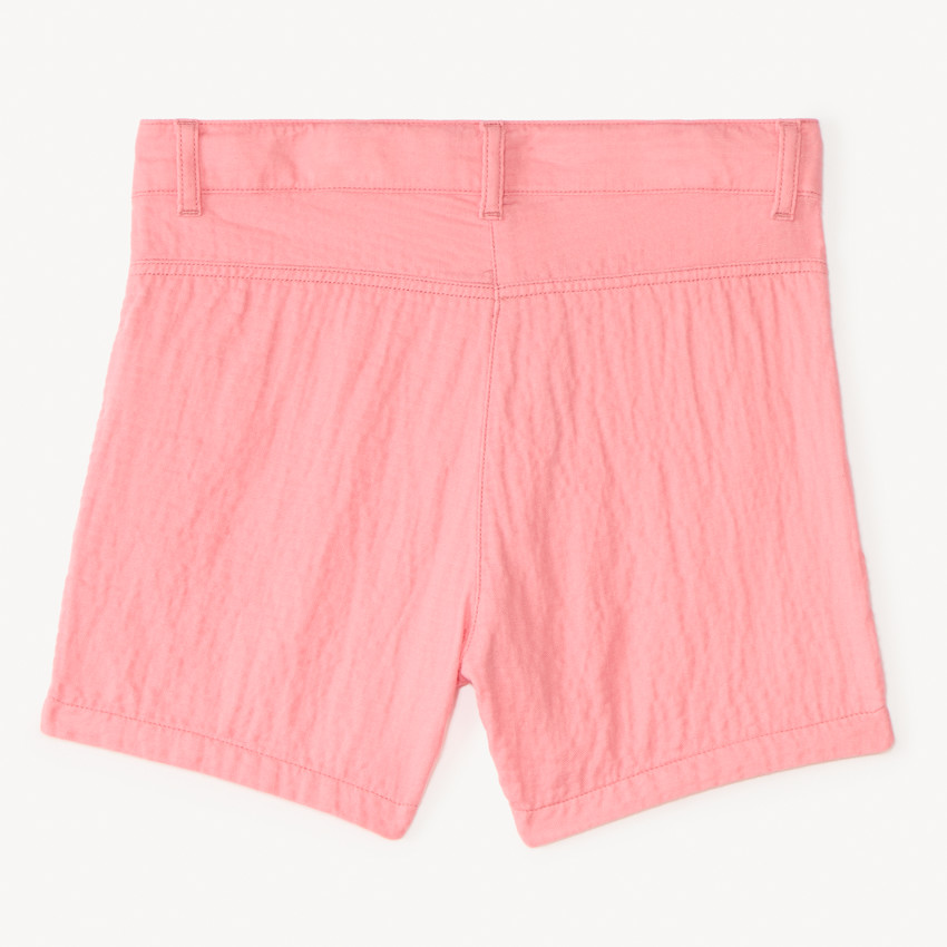 Short con bolsillos de doble gasa de algodón para niña. 