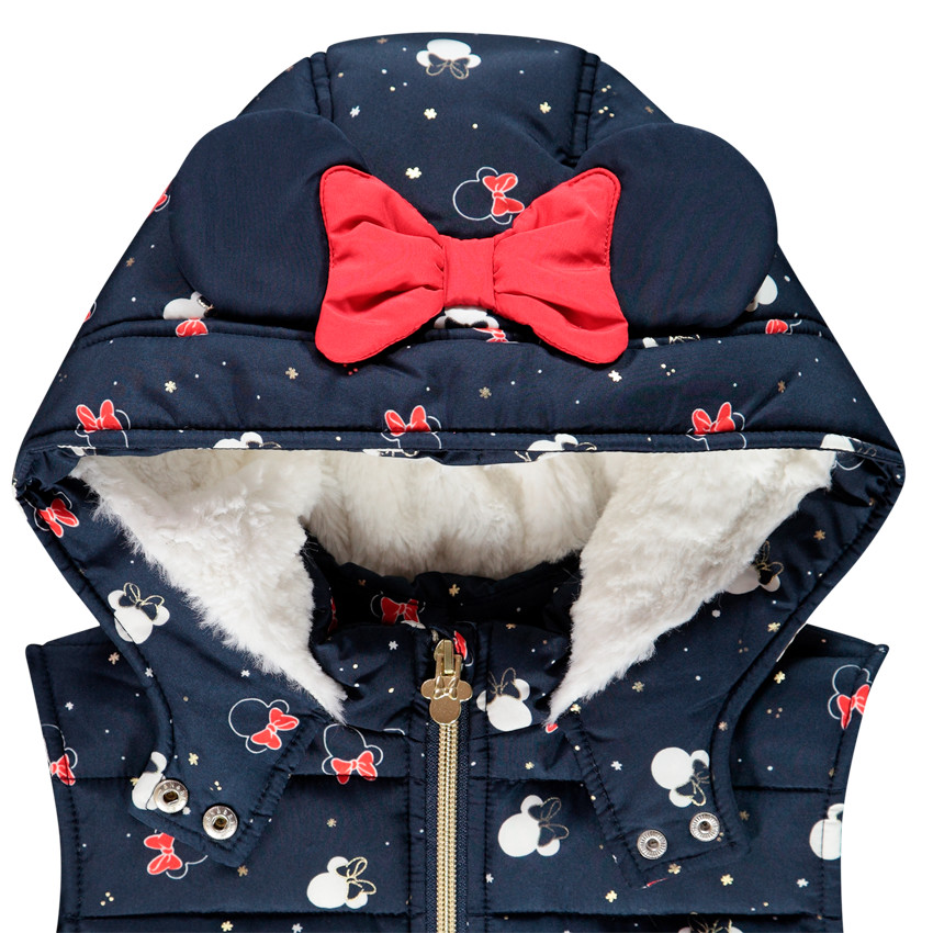 Chaleco acolchado print Minnie Disney y forro sherpa 