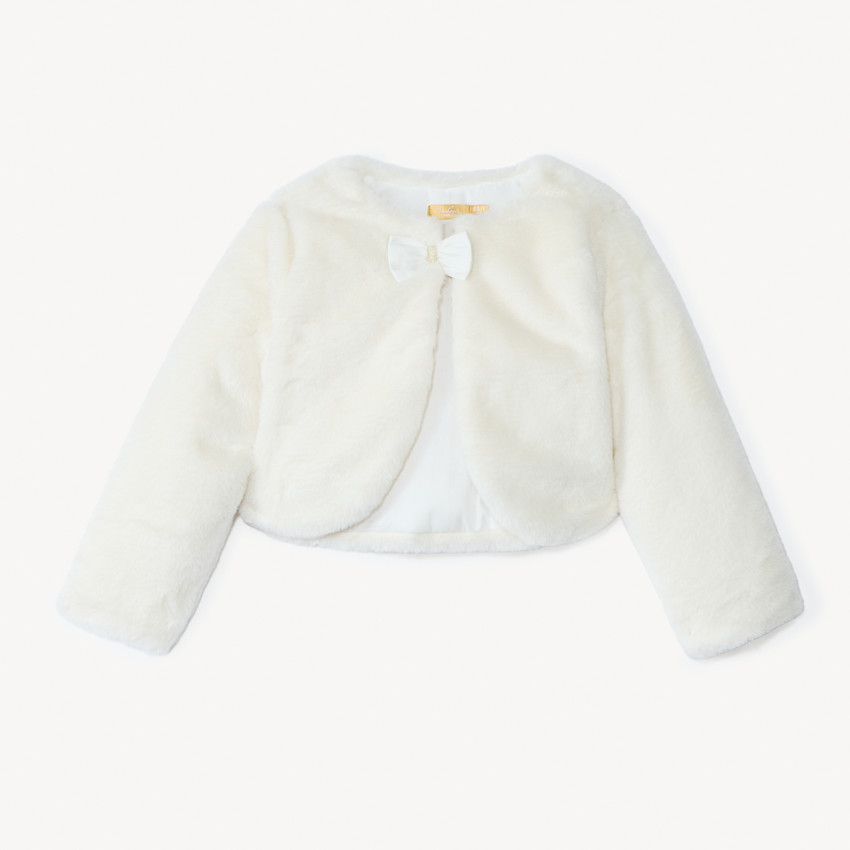 Gilet estilo bolero de piel sintética con lazo para niña 