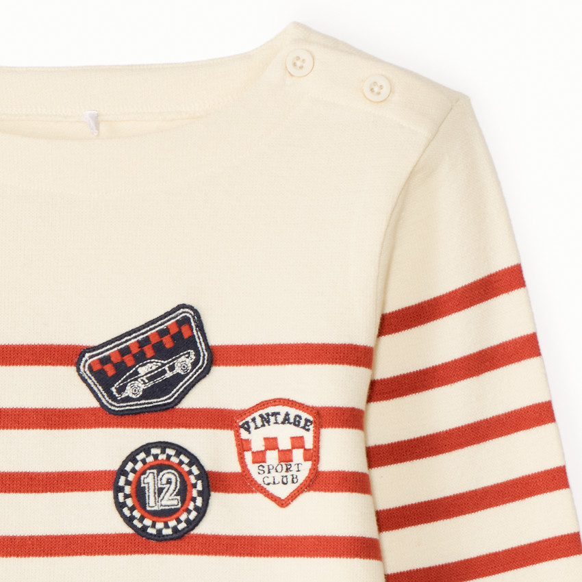 Camisa de rayas para niño de manga larga 