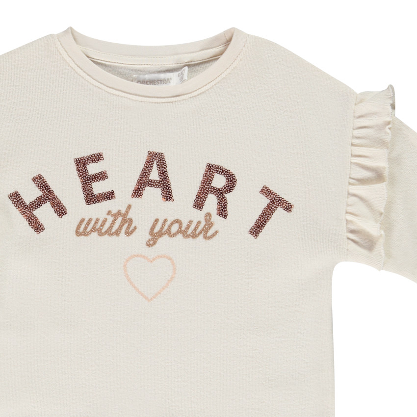 Sudadera de punto cortada y cosida con detalles de lentejuelas para niña 