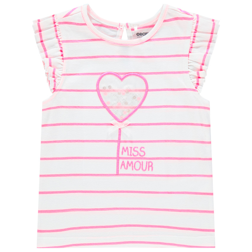 Camiseta manga corta de rayas 