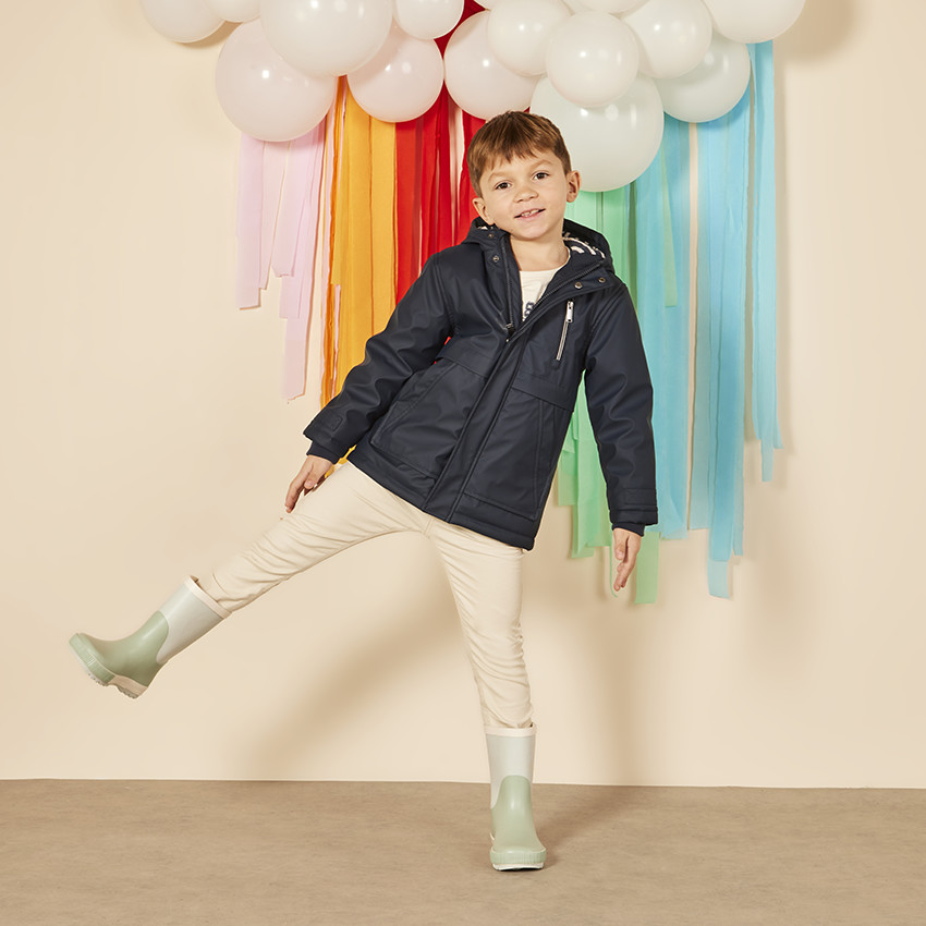 Parka goma acolchada estilo encerado para niño 