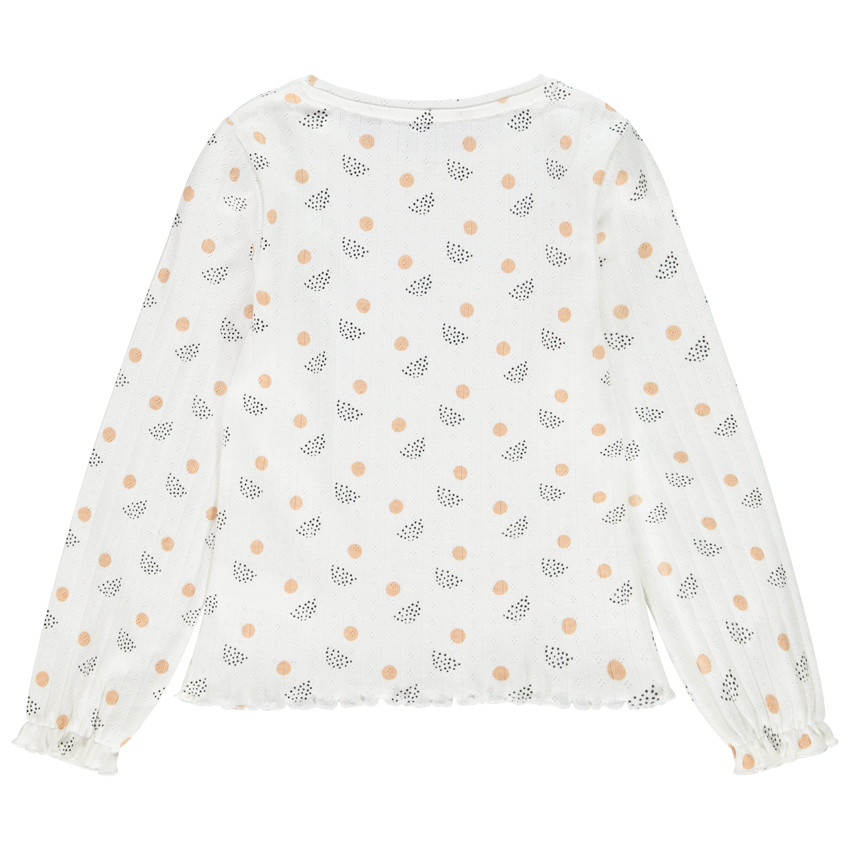 Camiseta manga larga calados estampado fantasía 