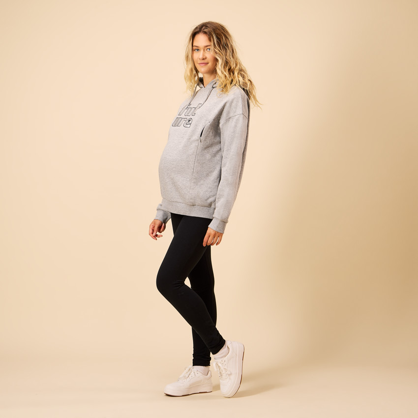 Sudadera premamá y de lactancia con cremallera y estampado Future 