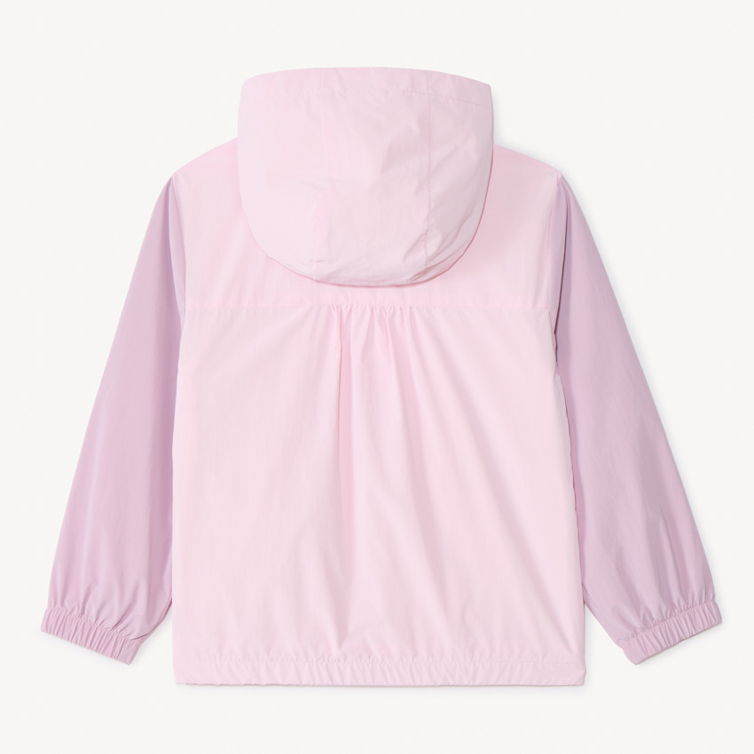 Cortavientos con capucha efecto color block para niña 