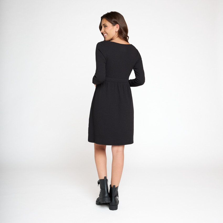 Vestido cruzado de embarazo y lactancia de punto acanalado 