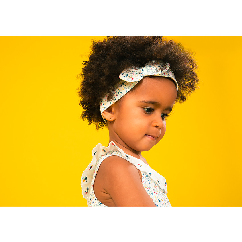 Diadema floral con nudo para bebé niña 