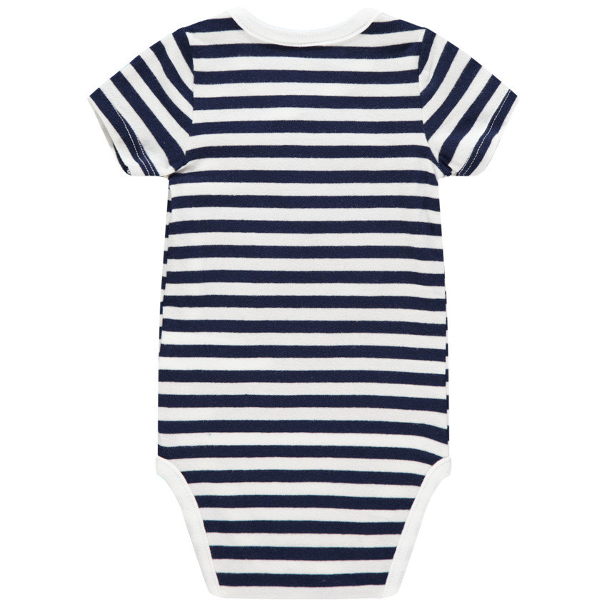 Body de algodón rayado con estampado Smiley Baby 