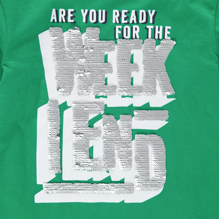 Camiseta de manga larga con inscripciones de lentejuelas mágicas 