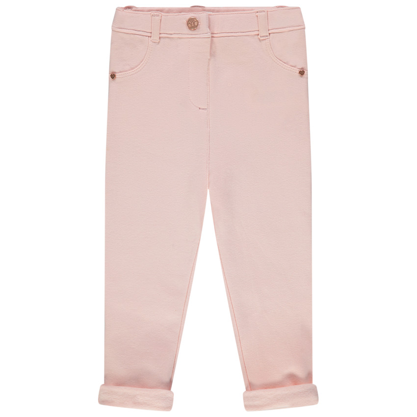 Jeggings lisos con botón grabado 