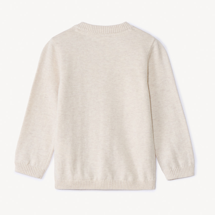 Chaqueta de punto lisa con cuello teddy para bebé niño 