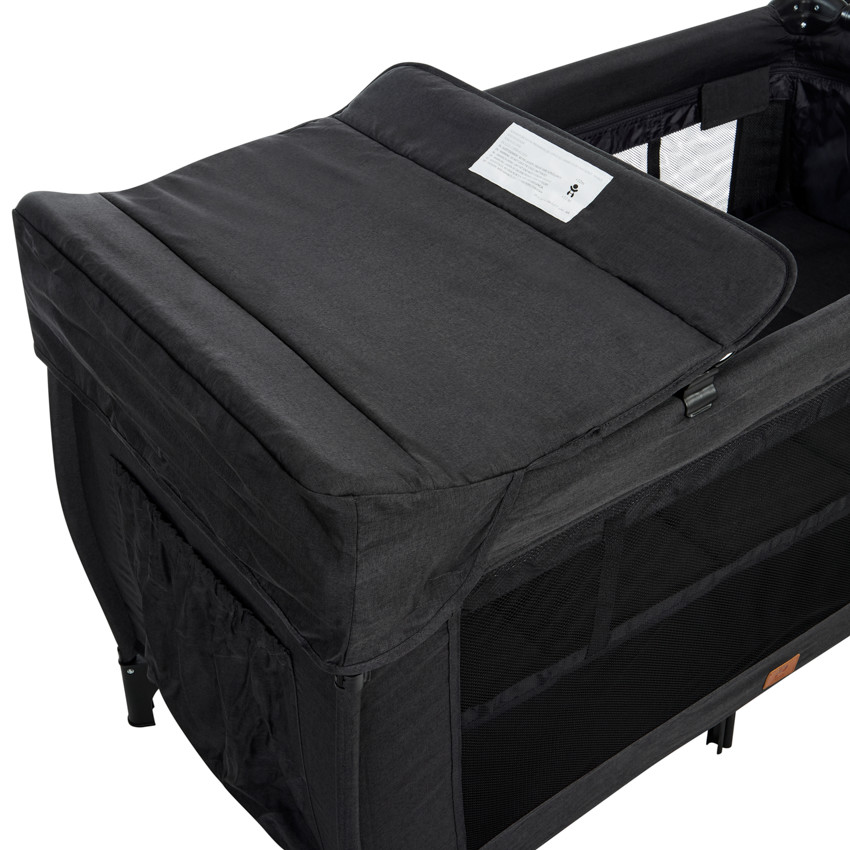 Cuna de viaje con accesorios Top All In negro 