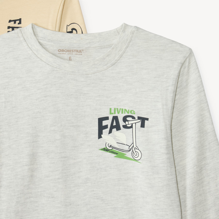 Lote de 5 camisetas de manga larga para niño con estampado divertido 
