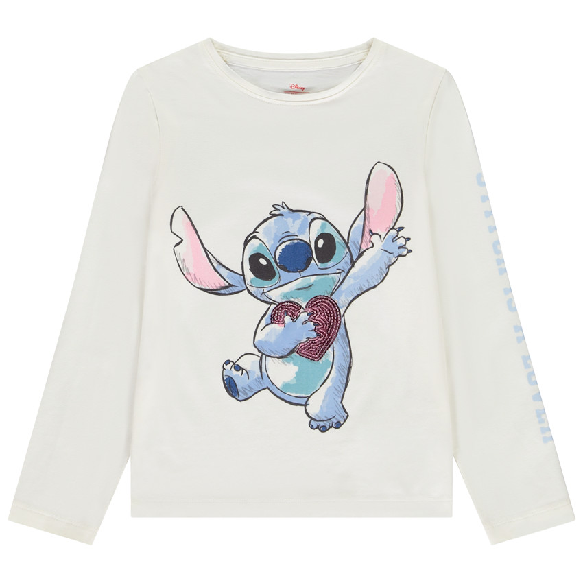 Camiseta de manga larga Stitch Disney para niña 